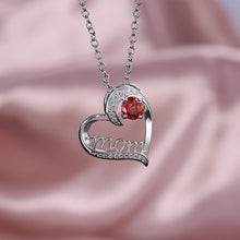 Load image into Gallery viewer, MOM Heart Necklace with Zircon