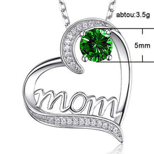 Load image into Gallery viewer, MOM Heart Necklace with Zircon