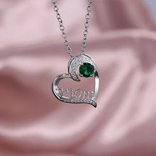 Load image into Gallery viewer, MOM Heart Necklace with Zircon