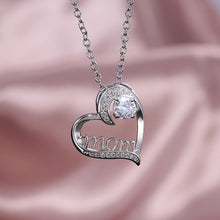 Load image into Gallery viewer, MOM Heart Necklace with Zircon