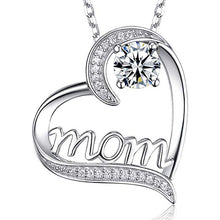 Load image into Gallery viewer, MOM Heart Necklace with Zircon