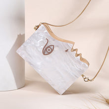 Load image into Gallery viewer, New Unique Design Wooden Acrylic White Evening Luxury Clutches