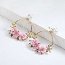 Load image into Gallery viewer, Trendy Cute Pink Flower Earrings

