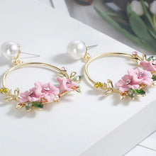Load image into Gallery viewer, Trendy Cute Pink Flower Earrings
