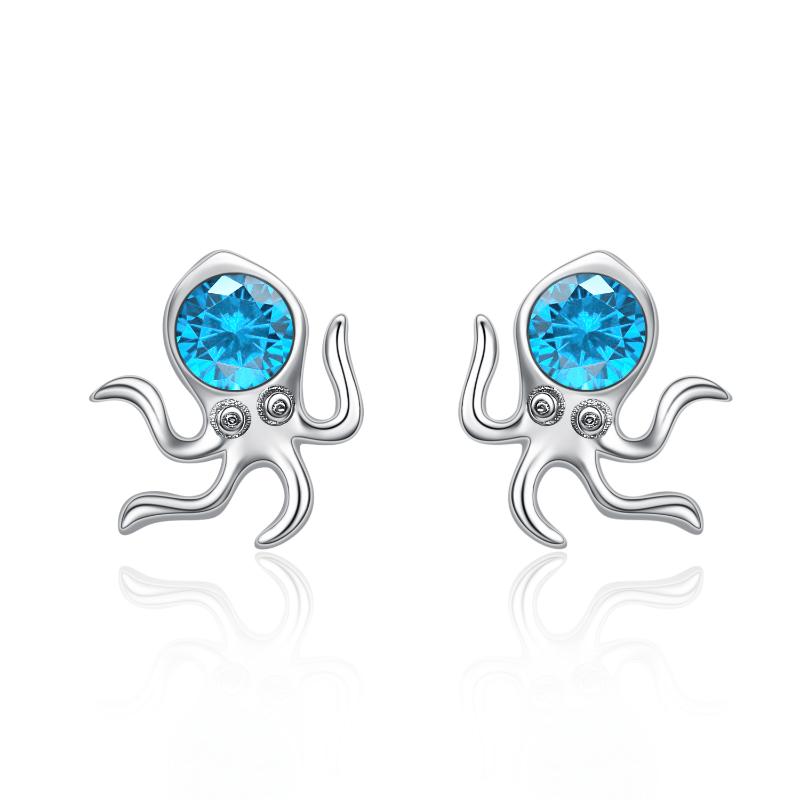 Sterling Silver Octpus Earrings